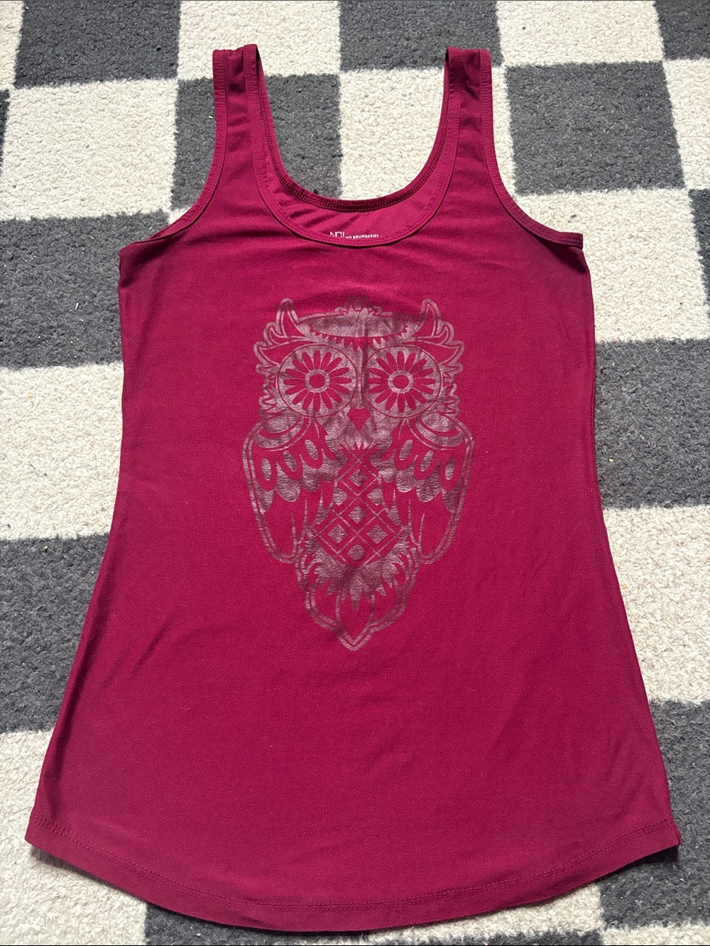 Tank with Metallic Owl Graphic